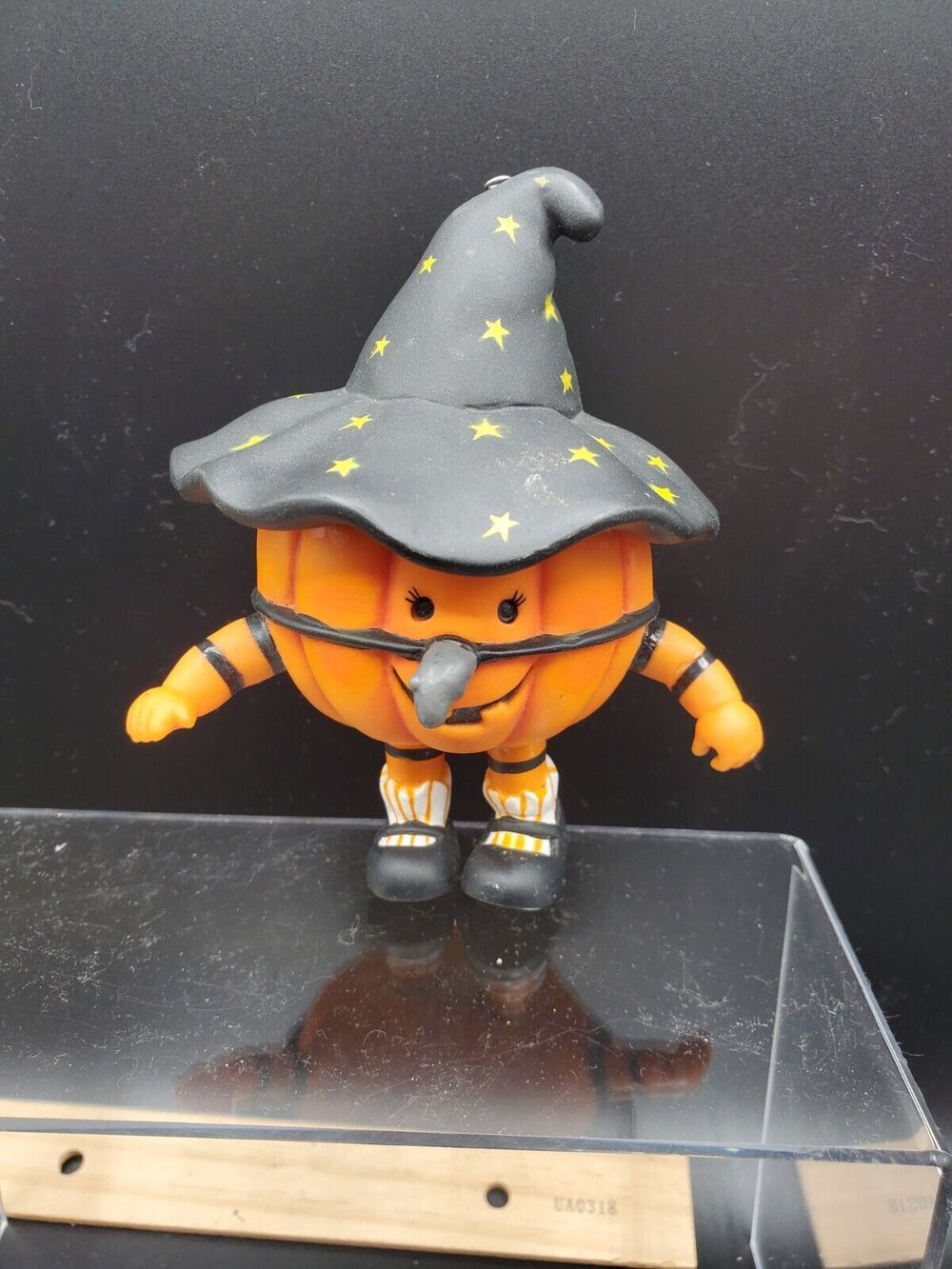 Vintage Chris Davenport Pumpkin Ornament Halloween Figure 1989 Enesco Witch 5”